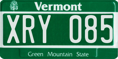 VT license plate XRY085