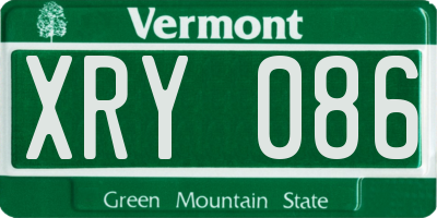 VT license plate XRY086