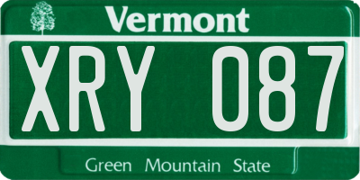 VT license plate XRY087