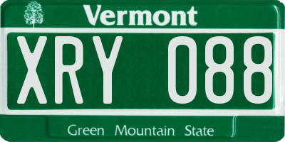 VT license plate XRY088
