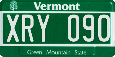 VT license plate XRY090