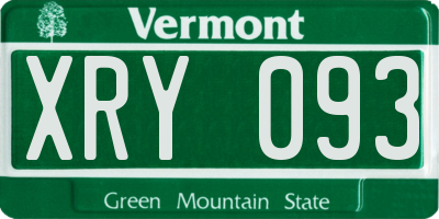 VT license plate XRY093