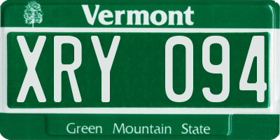 VT license plate XRY094