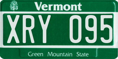 VT license plate XRY095