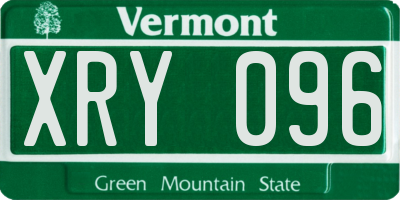 VT license plate XRY096