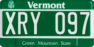 VT license plate XRY097