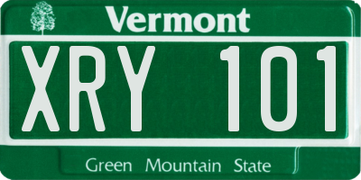 VT license plate XRY101