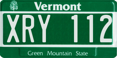 VT license plate XRY112