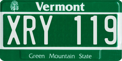 VT license plate XRY119