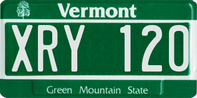 VT license plate XRY120