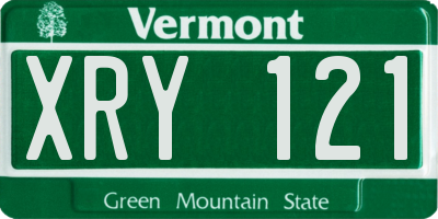 VT license plate XRY121