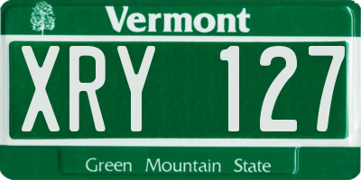VT license plate XRY127