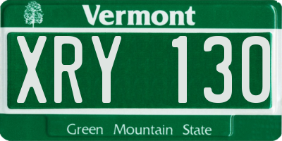 VT license plate XRY130