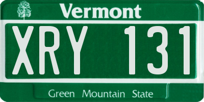 VT license plate XRY131
