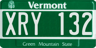 VT license plate XRY132