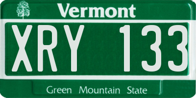 VT license plate XRY133