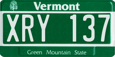 VT license plate XRY137
