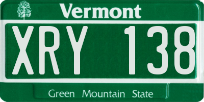 VT license plate XRY138