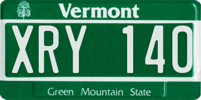 VT license plate XRY140