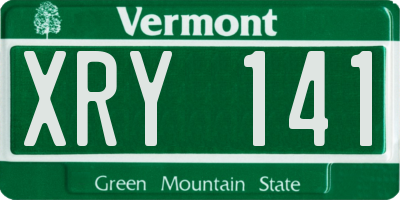VT license plate XRY141