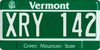VT license plate XRY142