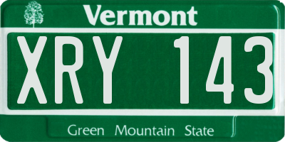 VT license plate XRY143