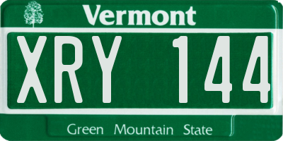 VT license plate XRY144