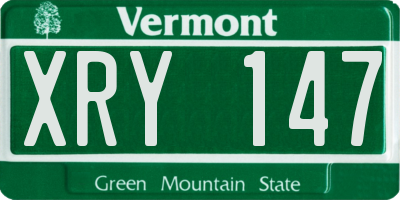 VT license plate XRY147