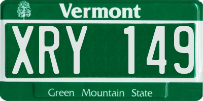 VT license plate XRY149