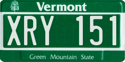 VT license plate XRY151