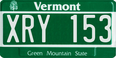 VT license plate XRY153
