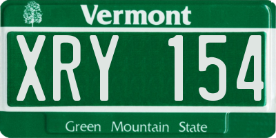 VT license plate XRY154