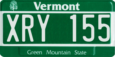 VT license plate XRY155