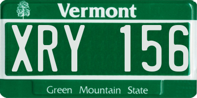 VT license plate XRY156