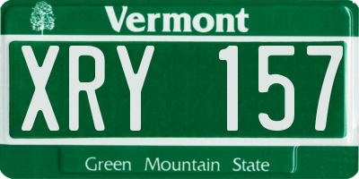 VT license plate XRY157