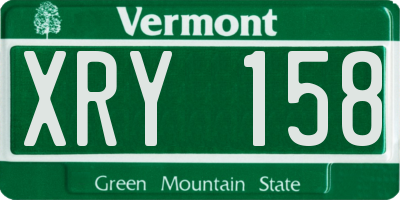 VT license plate XRY158