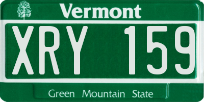 VT license plate XRY159