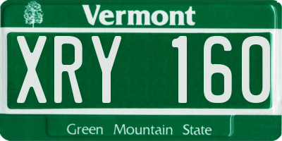 VT license plate XRY160
