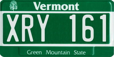 VT license plate XRY161