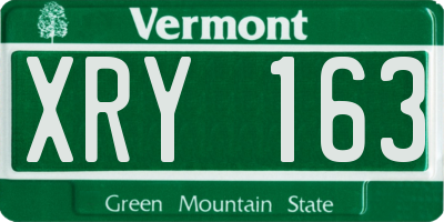 VT license plate XRY163