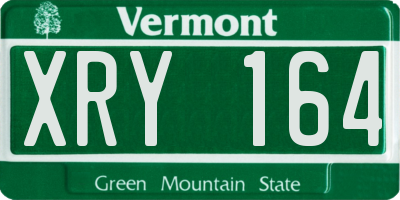 VT license plate XRY164
