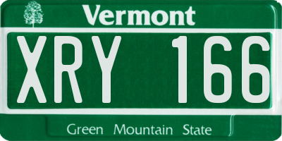 VT license plate XRY166