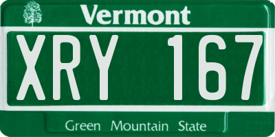VT license plate XRY167