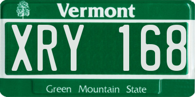 VT license plate XRY168
