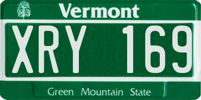 VT license plate XRY169