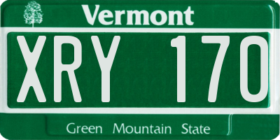 VT license plate XRY170