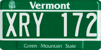 VT license plate XRY172