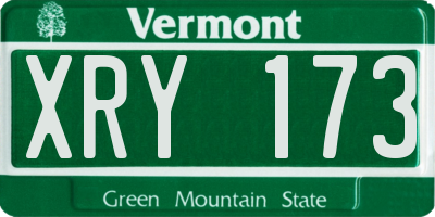 VT license plate XRY173