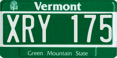 VT license plate XRY175