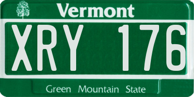 VT license plate XRY176